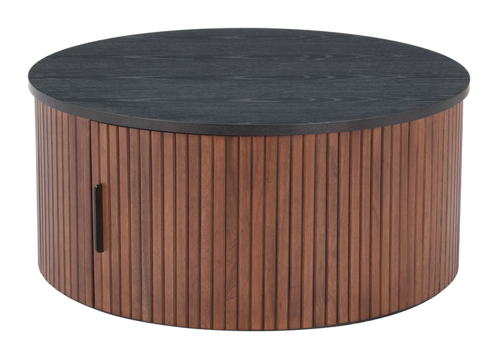 Nejaus Coffee Table Black & Walnut - AmericanHomeFurniture