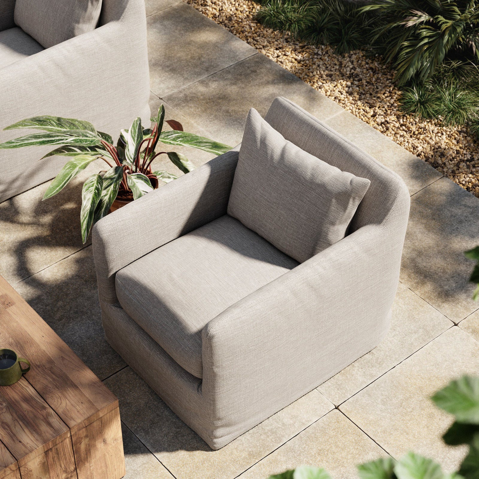 Four Hands - Dade Outdoor Swivel Chair - 223196-002 | American Home Furniture