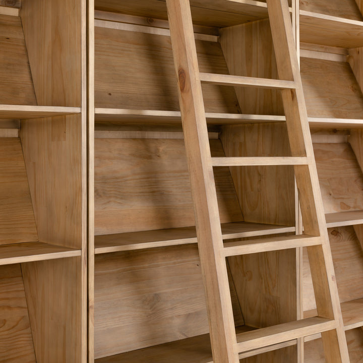 Four Hands - Bane Triple Bookshelf W/ Ladder - 223750-001 | American Home Furniture