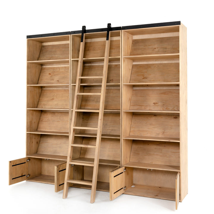 Four Hands - Bane Triple Bookshelf W/ Ladder - 223750-001 | American Home Furniture