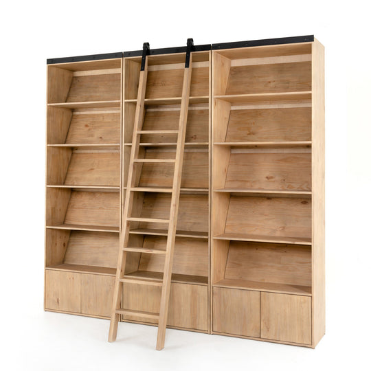 Four Hands - Bane Triple Bookshelf W/ Ladder - 223750-001 | American Home Furniture