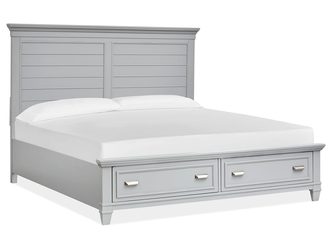 Charleston Harbor Gray Queen Grey Panel Storage Bed - B5611-55GY