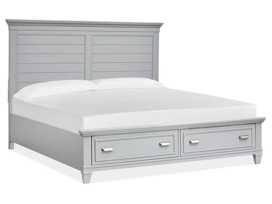 Charleston Harbor Gray Queen Grey Panel Storage Bed - B5611-55GY