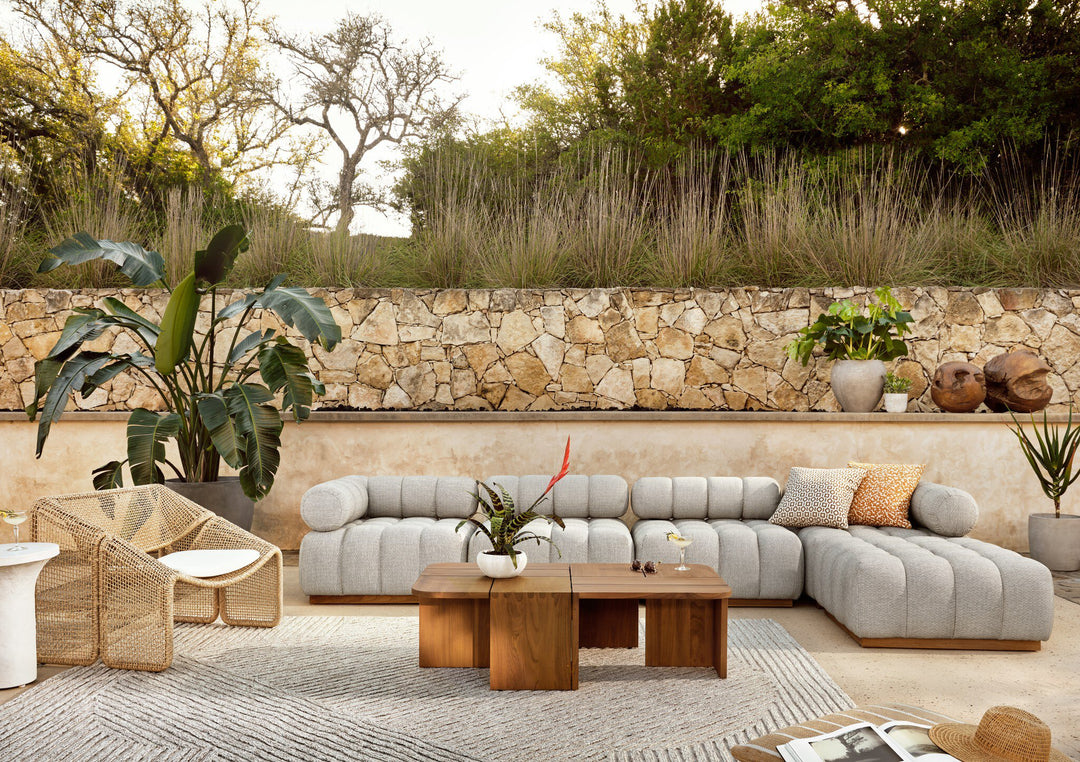 Four Hands - Roma Outdoor 4Pc Sectional w/ Ottoman - 230027-001 | American Home Furniture