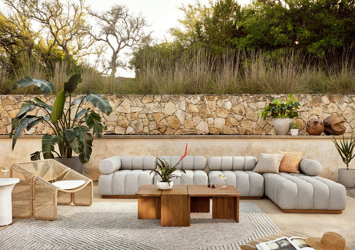 Four Hands - Roma Outdoor 4Pc Sectional w/ Ottoman - 230027-001 | American Home Furniture