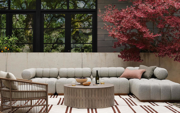 Four Hands - Roma Outdoor 4Pc Sectional w/ Ottoman - 230027-001 | American Home Furniture