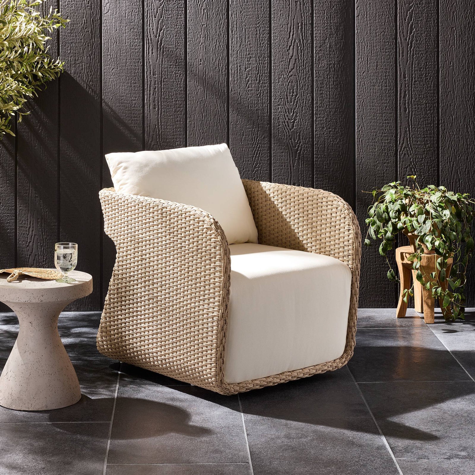 Four Hands - Geneva Outdoor Swivel Chair - 233645-009 | American Home Furniture