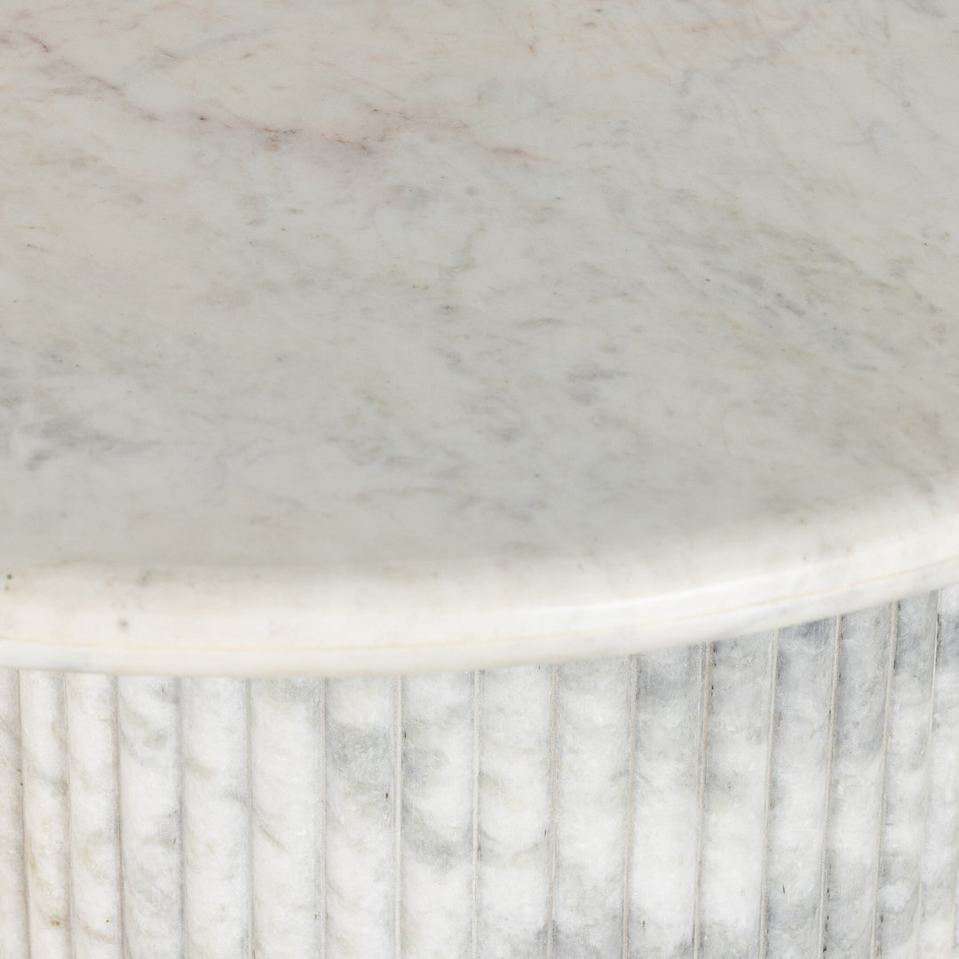 Polished White Marble w/ Sealant