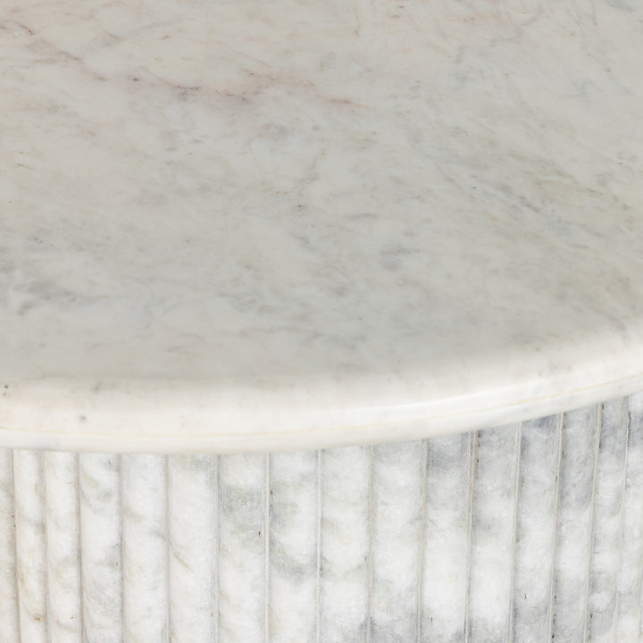 Polished White Marble w/ Sealant