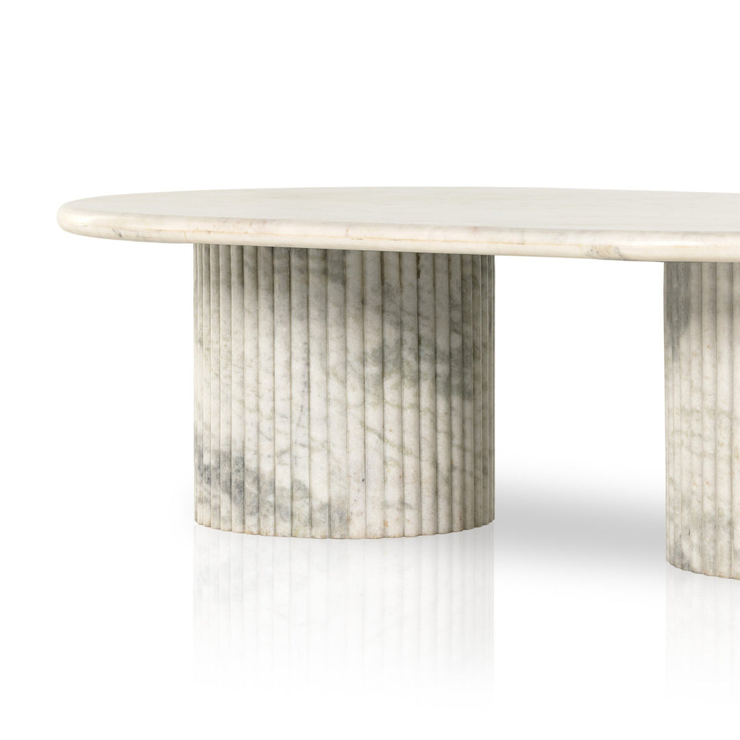 Polished White Marble w/ Sealant
