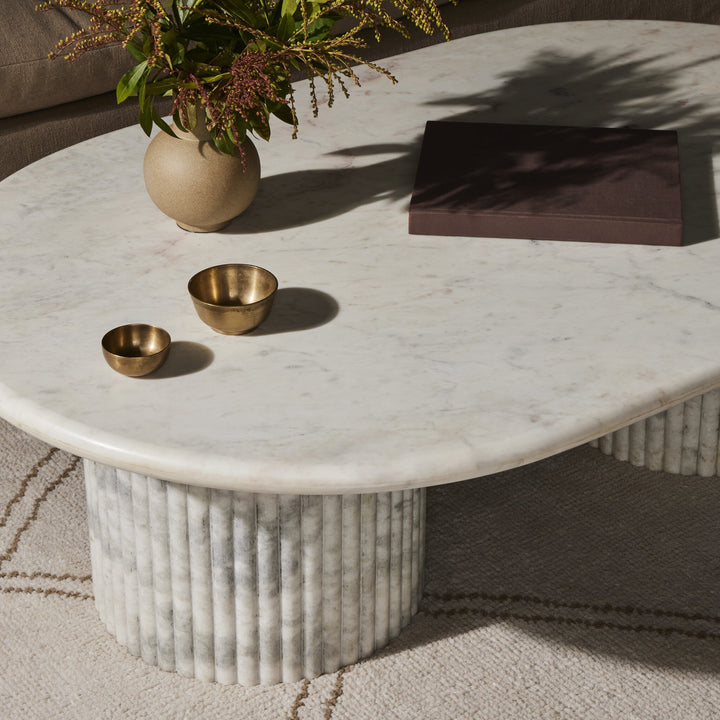 Polished White Marble w/ Sealant