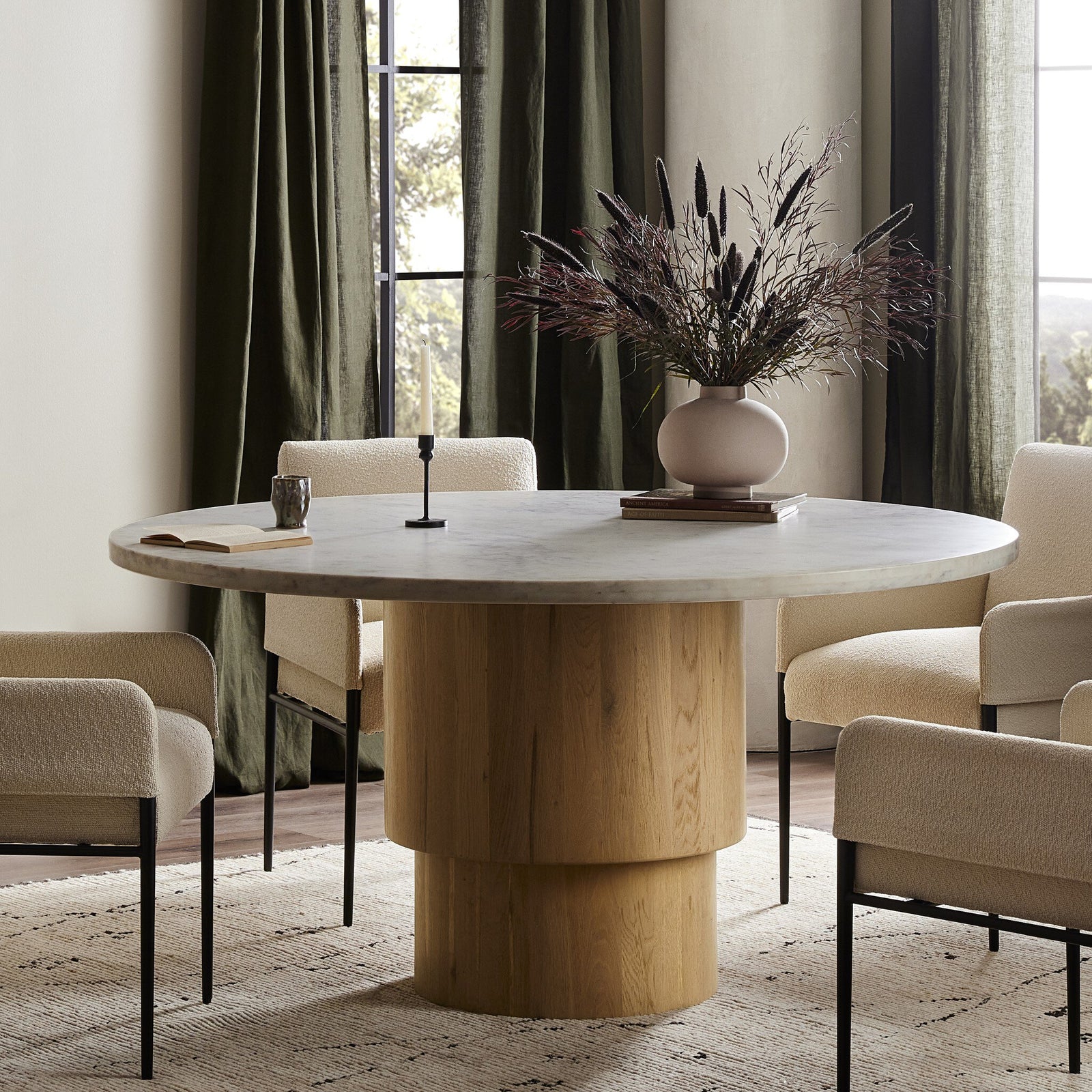 Four Hands - Mariah Round Dining Table 60" - 234754-003 | American Home Furniture