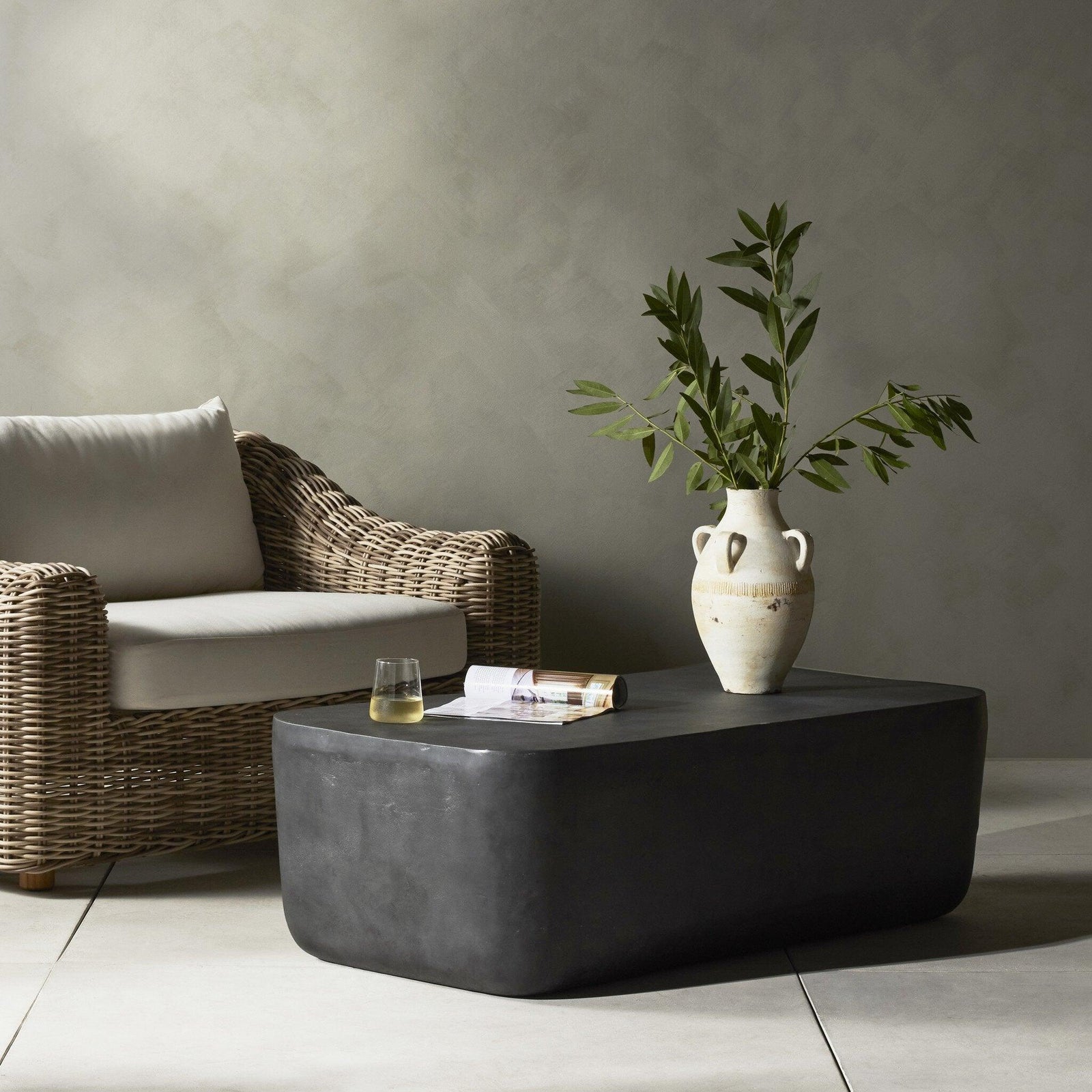 Four Hands - Basil Outdoor Rectangular Coffee Table - 234765-001 | American Home Furniture