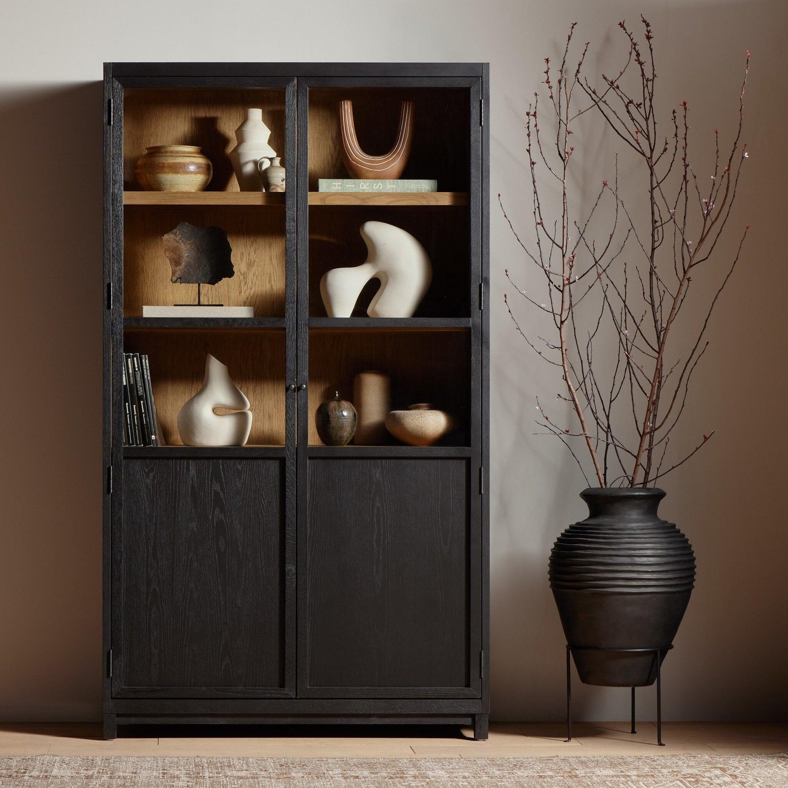 Four Hands - Millie Panel and Glass Door Cabinet - 235949-001 | American Home Furniture
