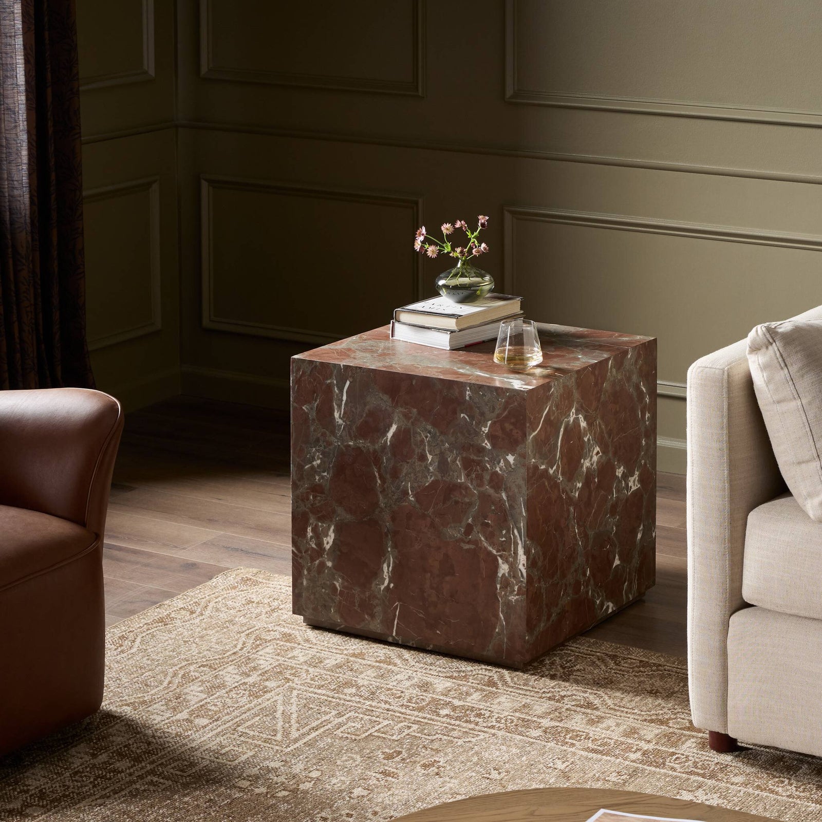 Four Hands - Modern Marble Plinth End Table - 236045-006 | American Home Furniture