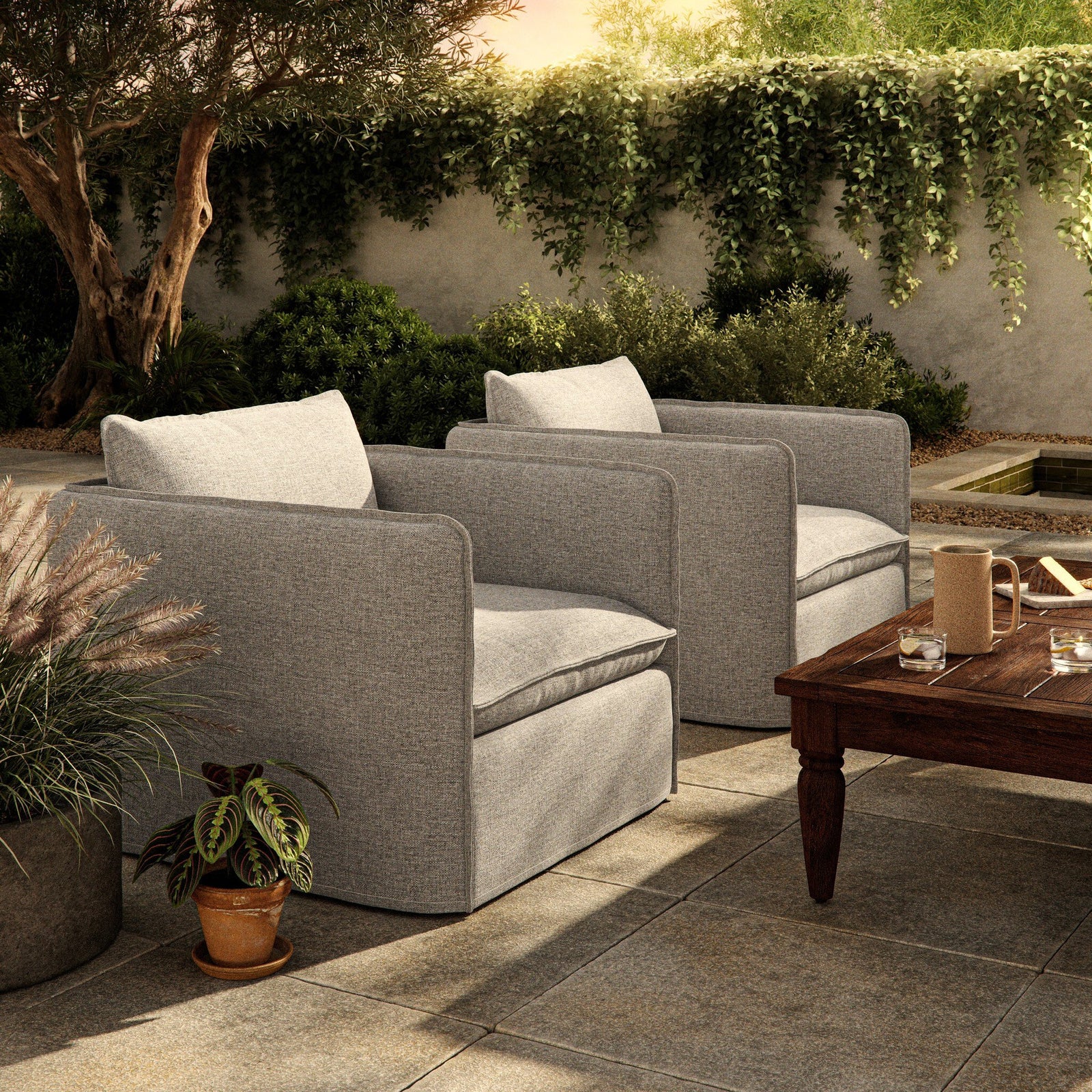 Four Hands - Andre Outdoor Swivel Chair - 236556-009 | American Home Furniture