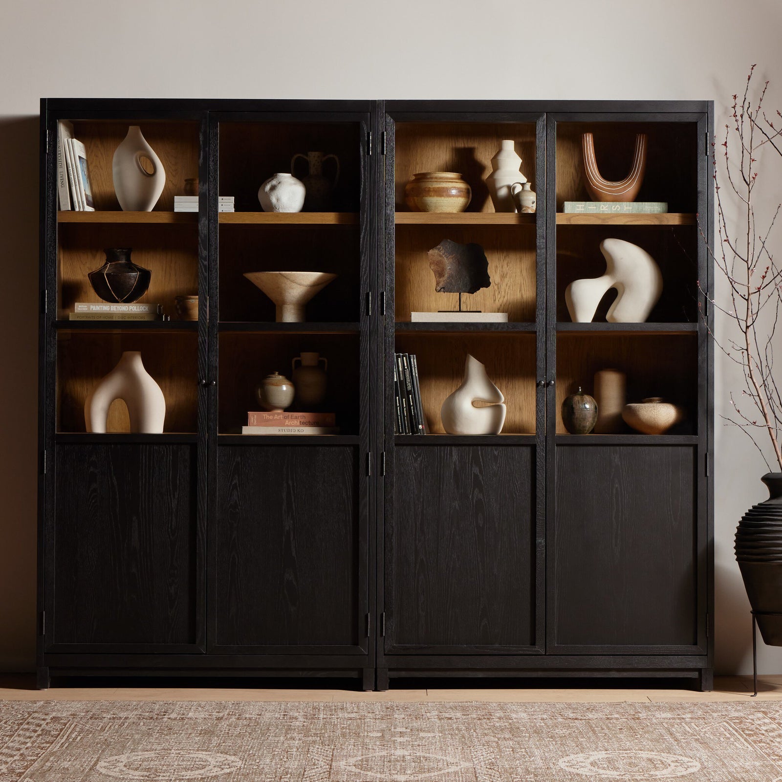 Four Hands - Millie Panel and Glass Door Double Cabinet - 237536-001 | American Home Furniture