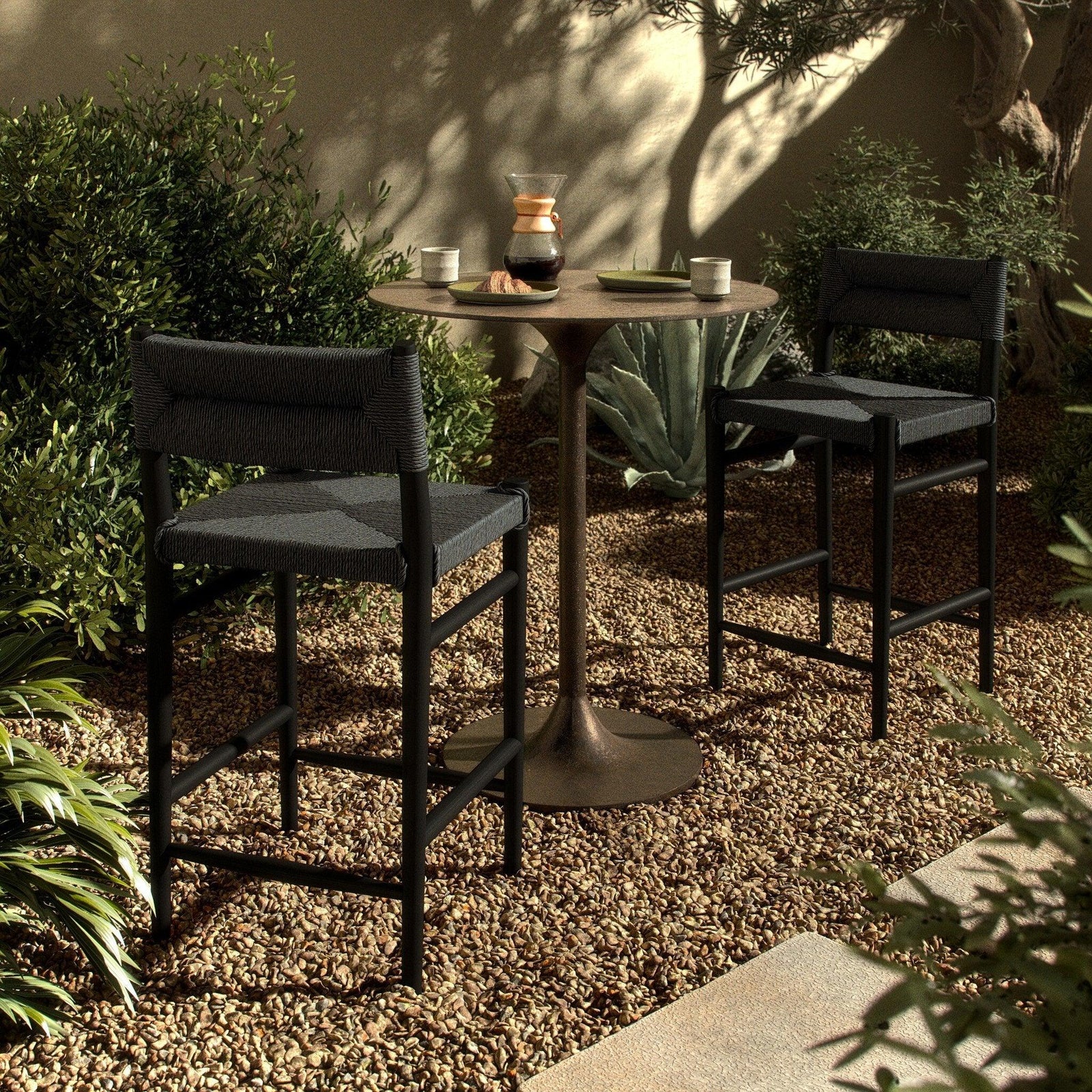 Four Hands Lomas Bar  Counter Outdoor Stool OUTDOOR BAR STOOLS