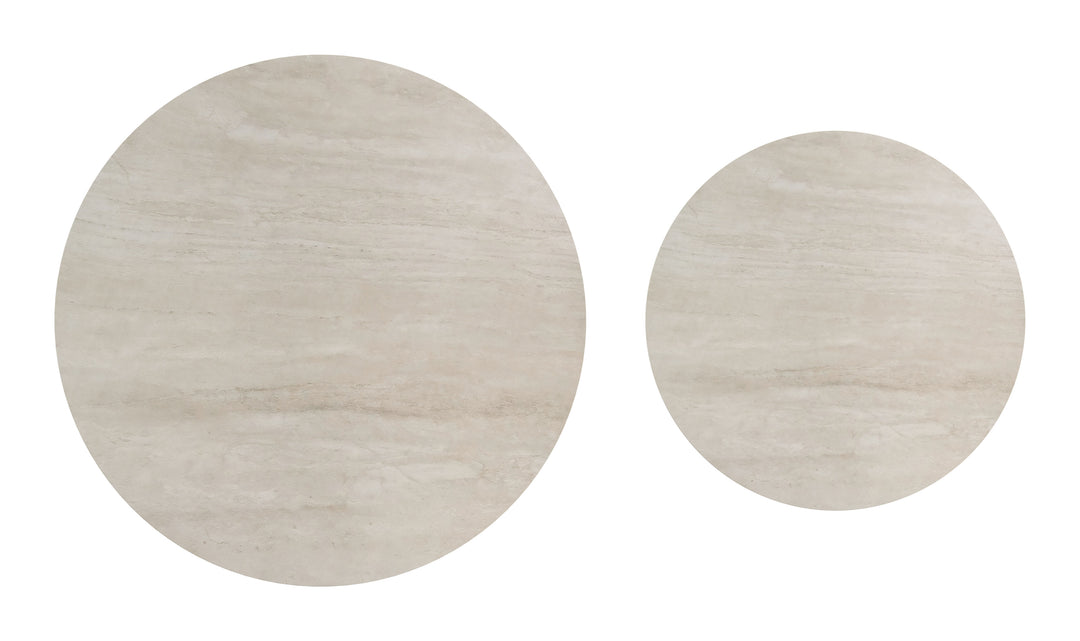 Camella Coffee Table Set (2-Piece) Light Beige & Black