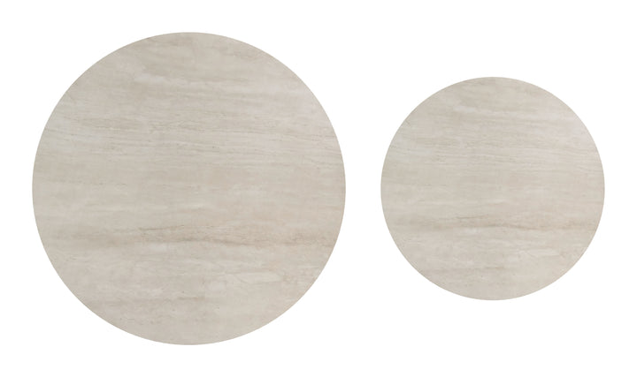 Camella Coffee Table Set (2-Piece) Light Beige & Black