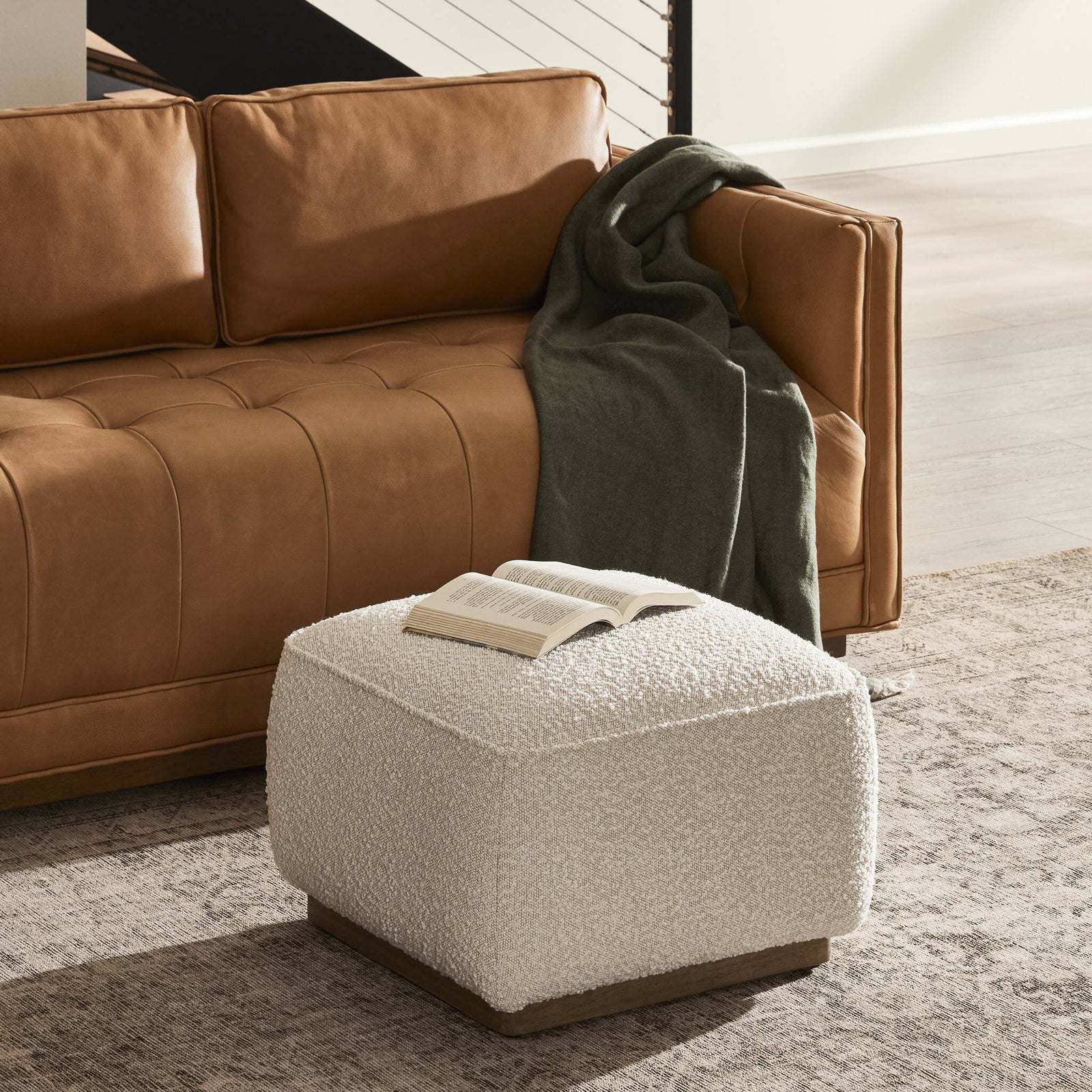 Four Hands - Sinclair Square Ottoman - 238547-006 | American Home Furniture