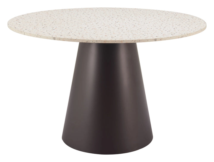 Jorf Dining Table Beige & Bronze - AmericanHomeFurniture