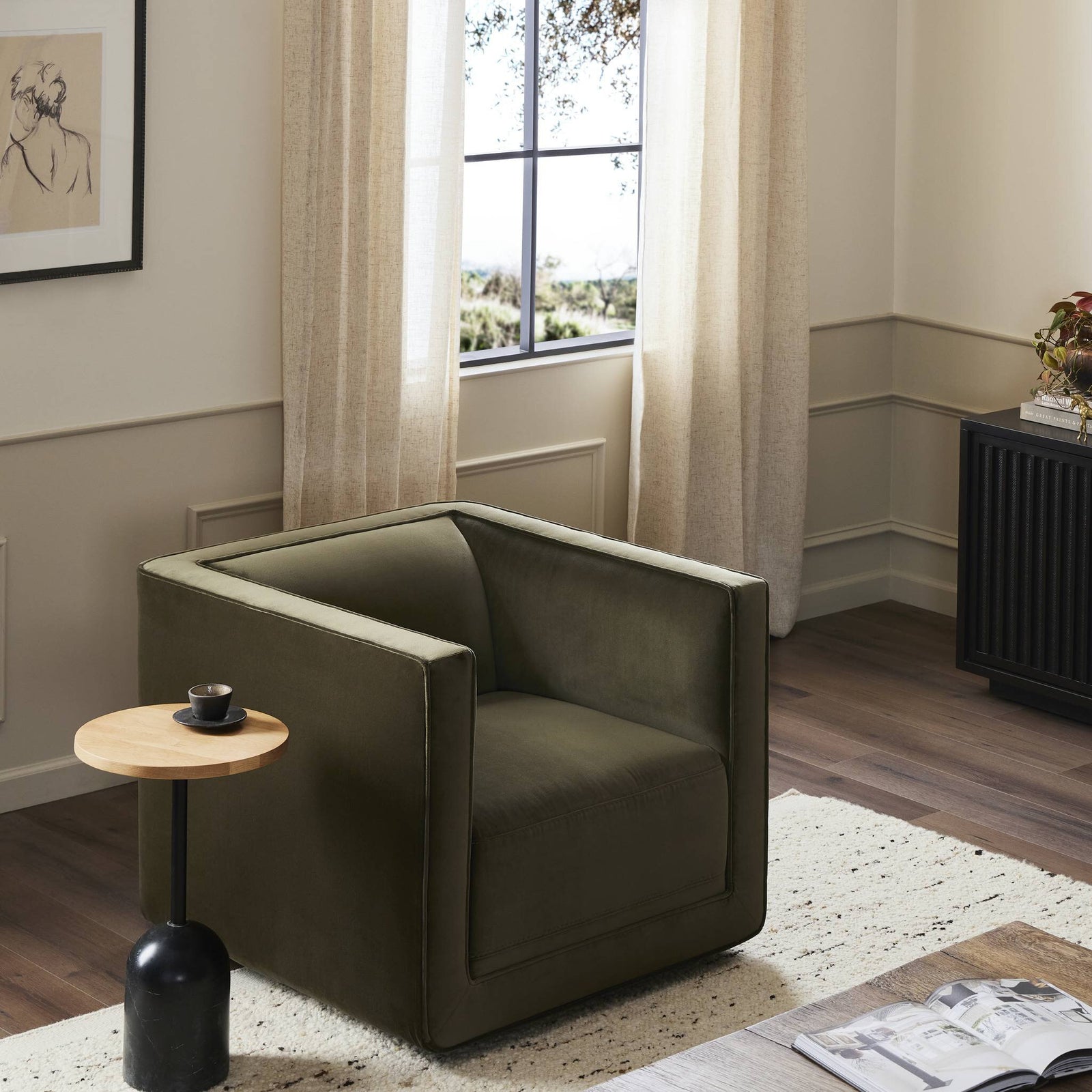 Four Hands - Phillip Swivel Chair - 243626-003 | American Home Furniture
