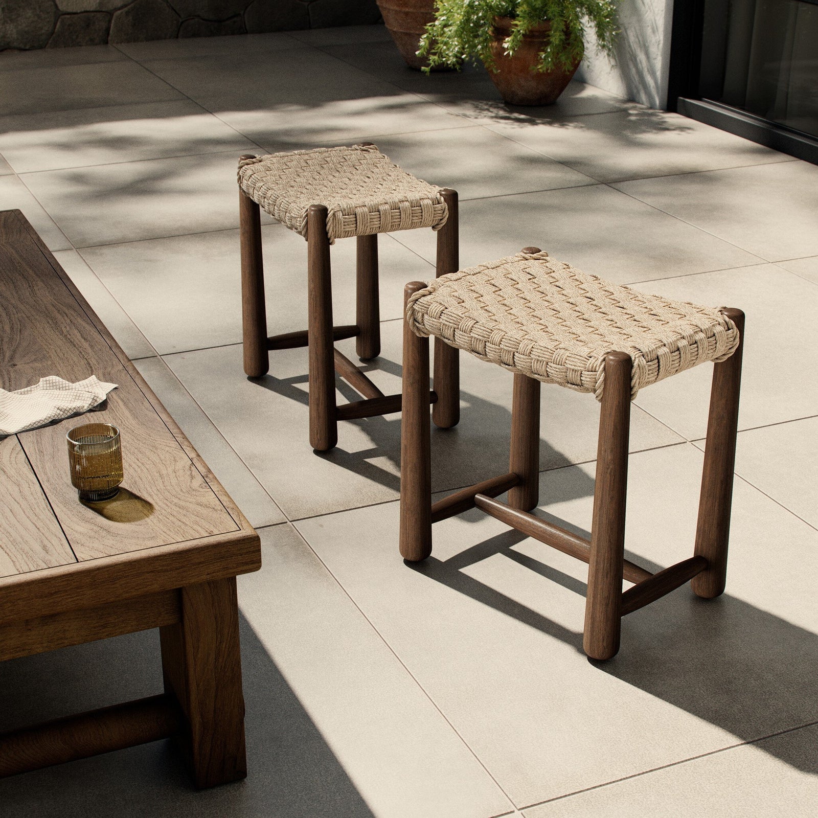 Four Hands - Savio Outdoor Accent Stool - 244594-002 | American Home Furniture