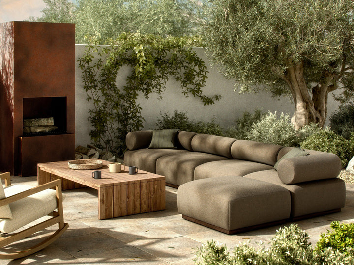 Four Hands - Lenox Outdoor 4Pc Sectional w/Ottoman - 245287-001 | American Home Furniture