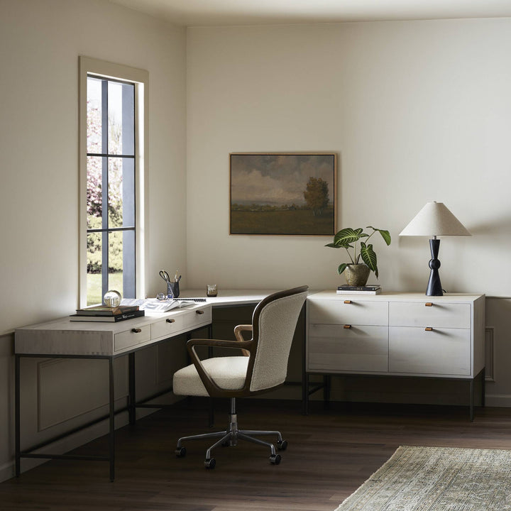 Four Hands - Trey Desk System with Wide Filing Cabinet - 246882-003 | American Home Furniture