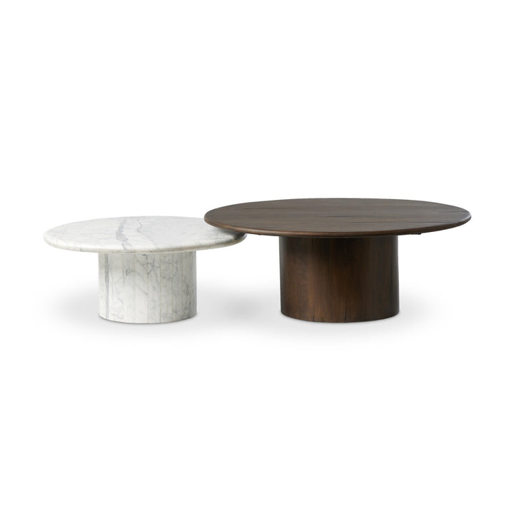 Four Hands - Stuart Wood Large & Marble Small Coffee Table - 247186-001 | American Home Furniture