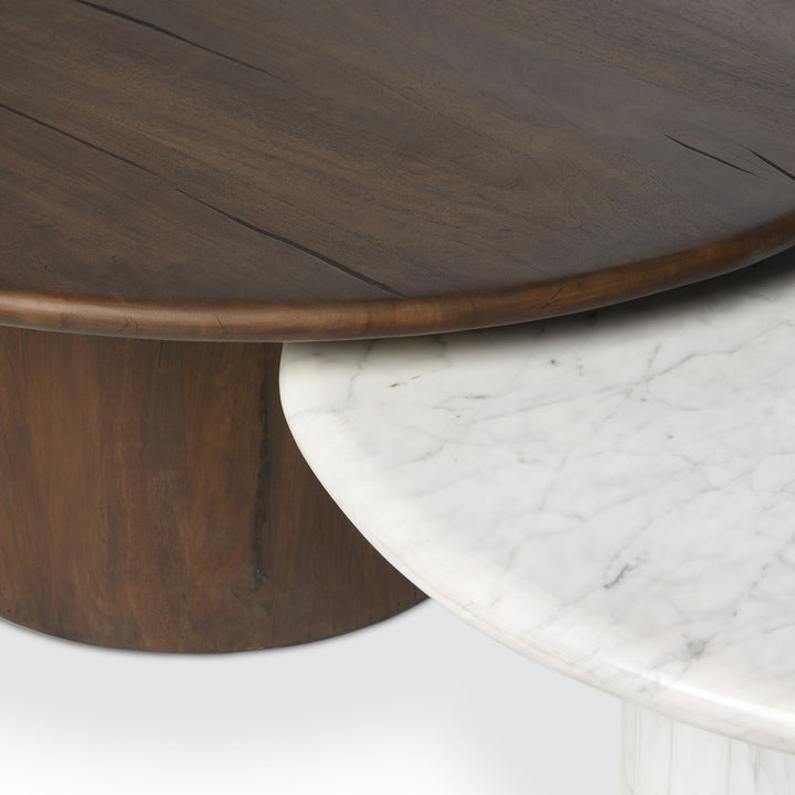 Four Hands - Stuart Wood Large & Marble Small Coffee Table - 247186-001 | American Home Furniture
