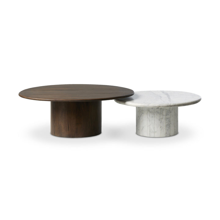 Four Hands - Stuart Wood Large & Marble Small Coffee Table - 247186-001 | American Home Furniture
