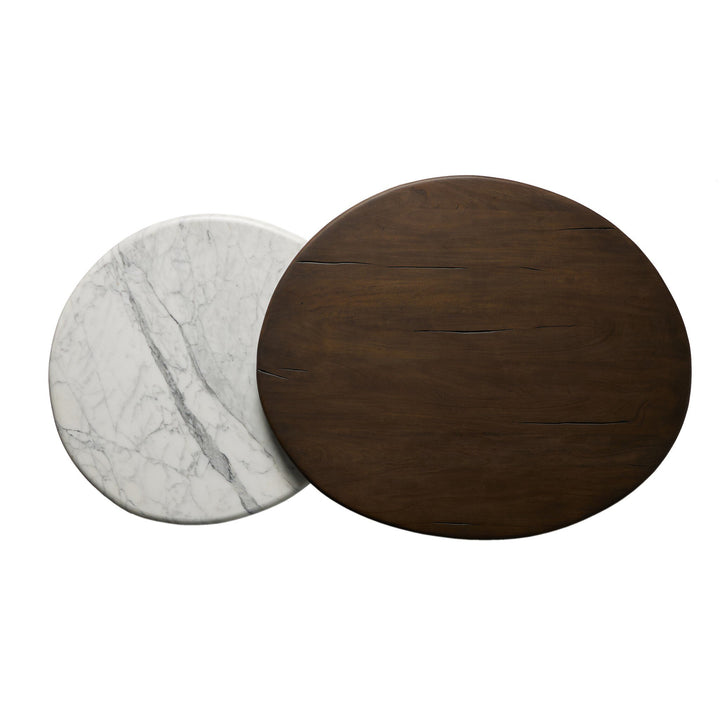 Four Hands - Stuart Wood Large & Marble Small Coffee Table - 247186-001 | American Home Furniture