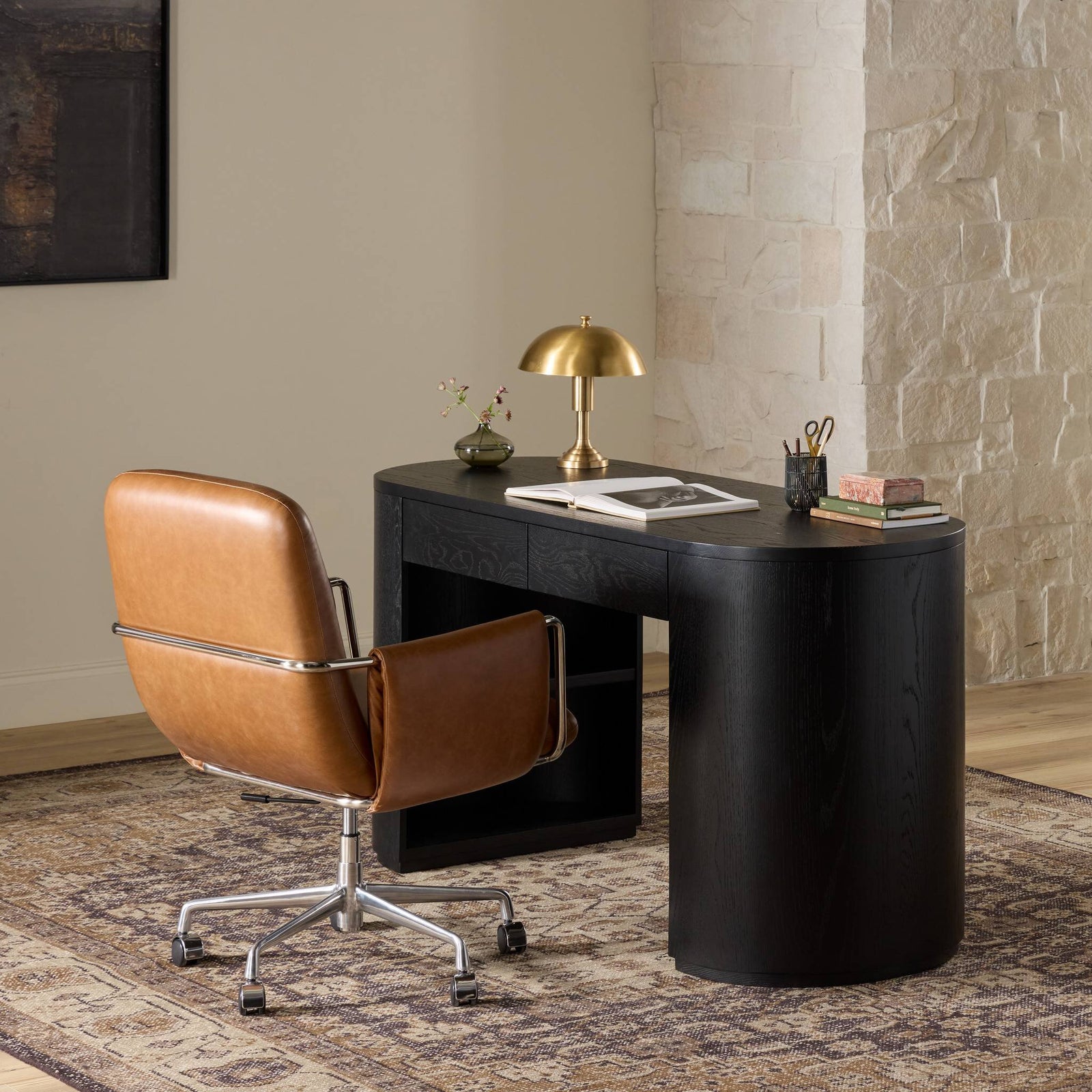 Four Hands - Sherman Lowback Desk Chair - 247899-001 | American Home Furniture