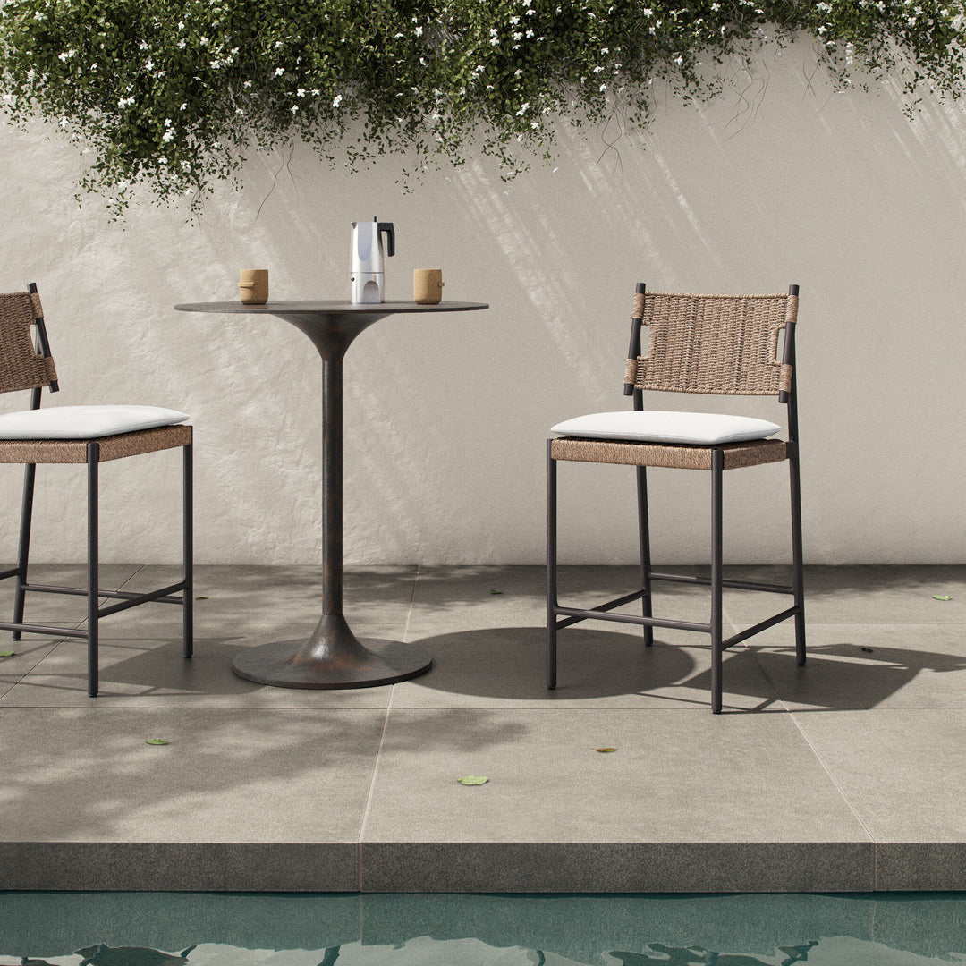 Four Hands - Miller Outdoor Woven Stool - 248031-002 | American Home Furniture