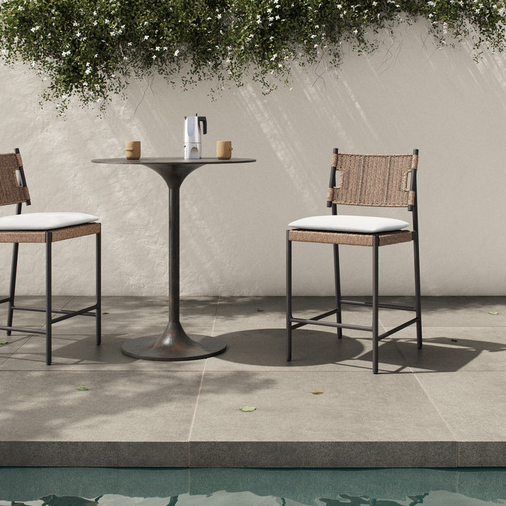 Four Hands - Miller Outdoor Woven Stool - 248031-002 | American Home Furniture