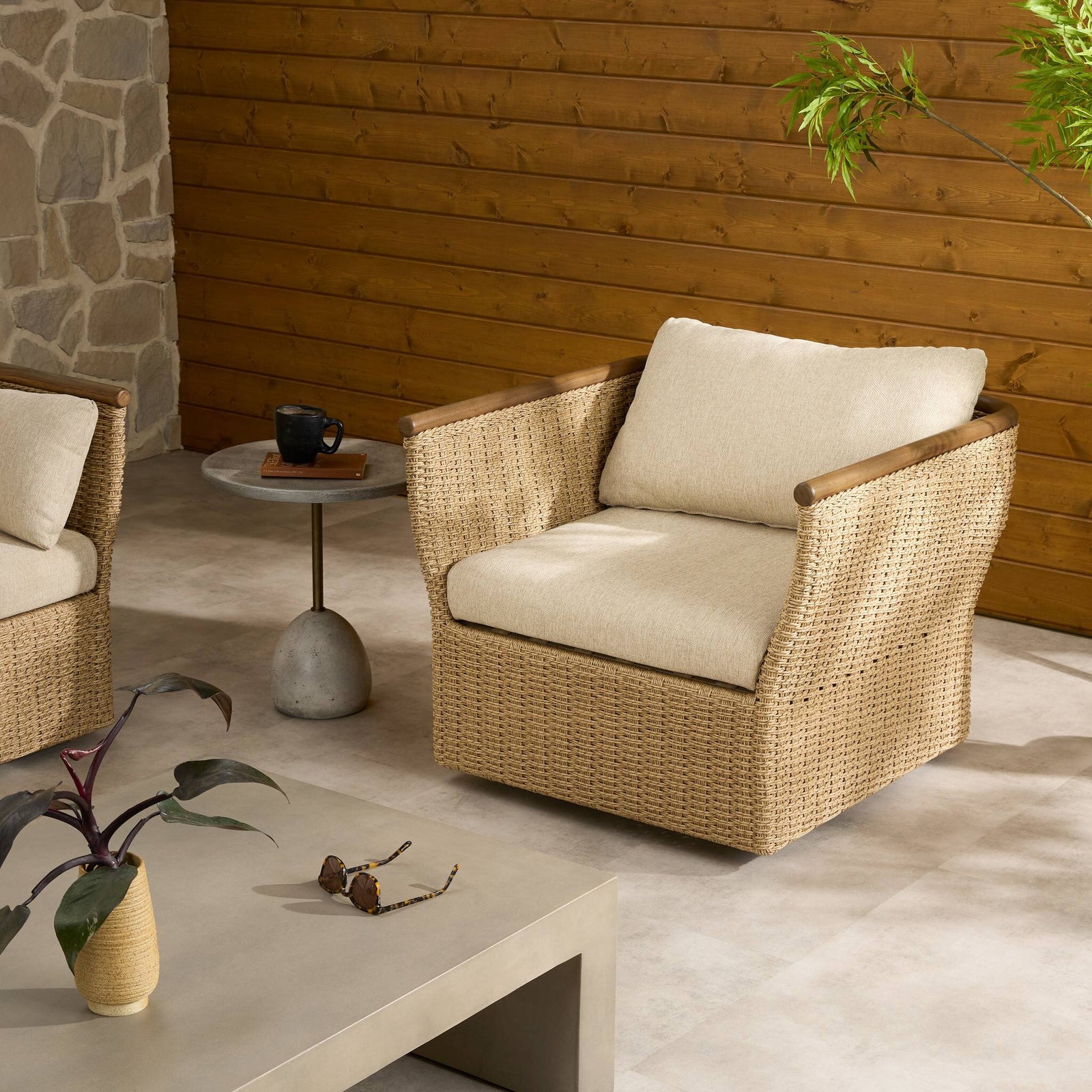 Four Hands - Elmira Outdoor Swivel Chair - 248977-001 | American Home Furniture