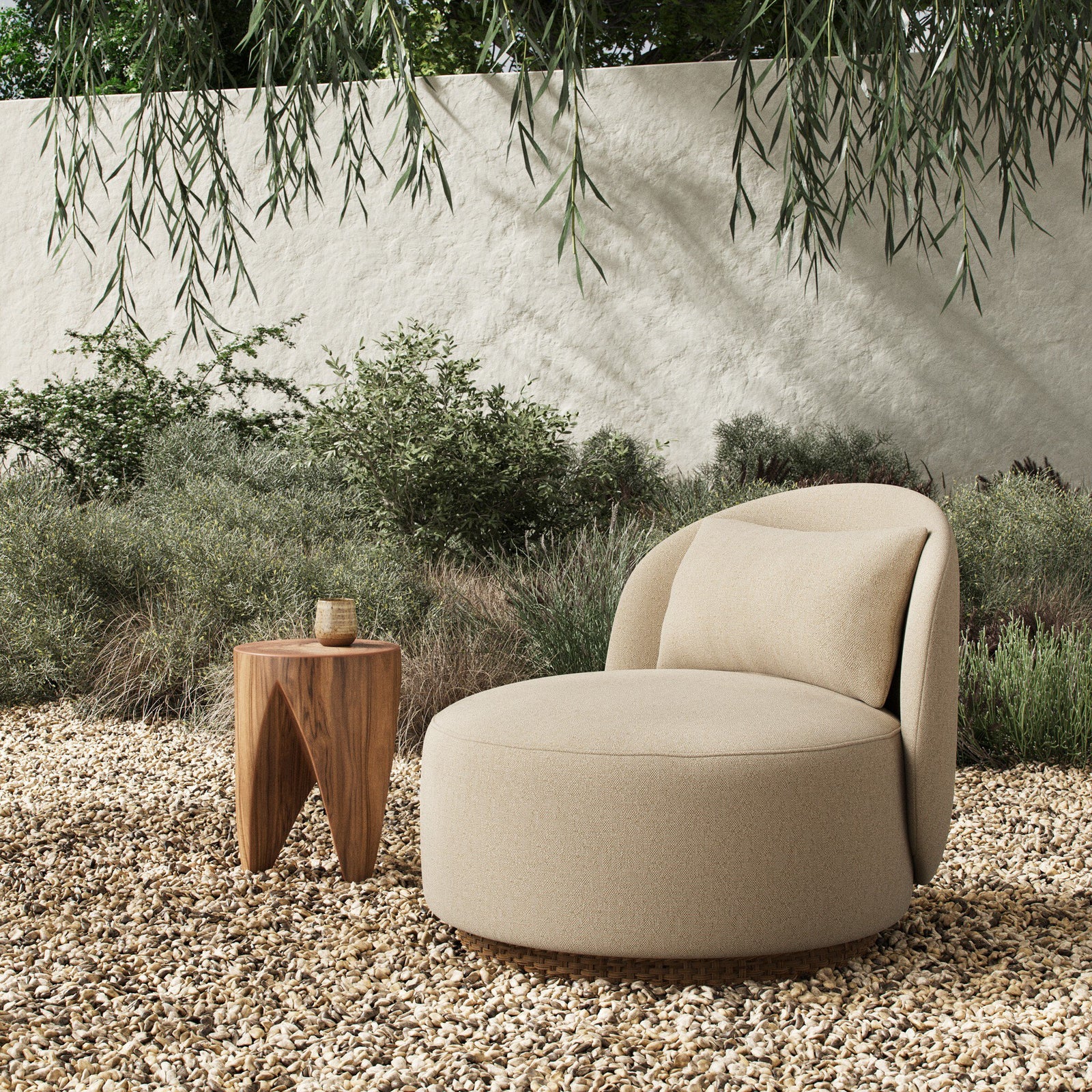 Four Hands - Quaid Outdoor Upholstered Swivel Chair - 249234-001 | American Home Furniture