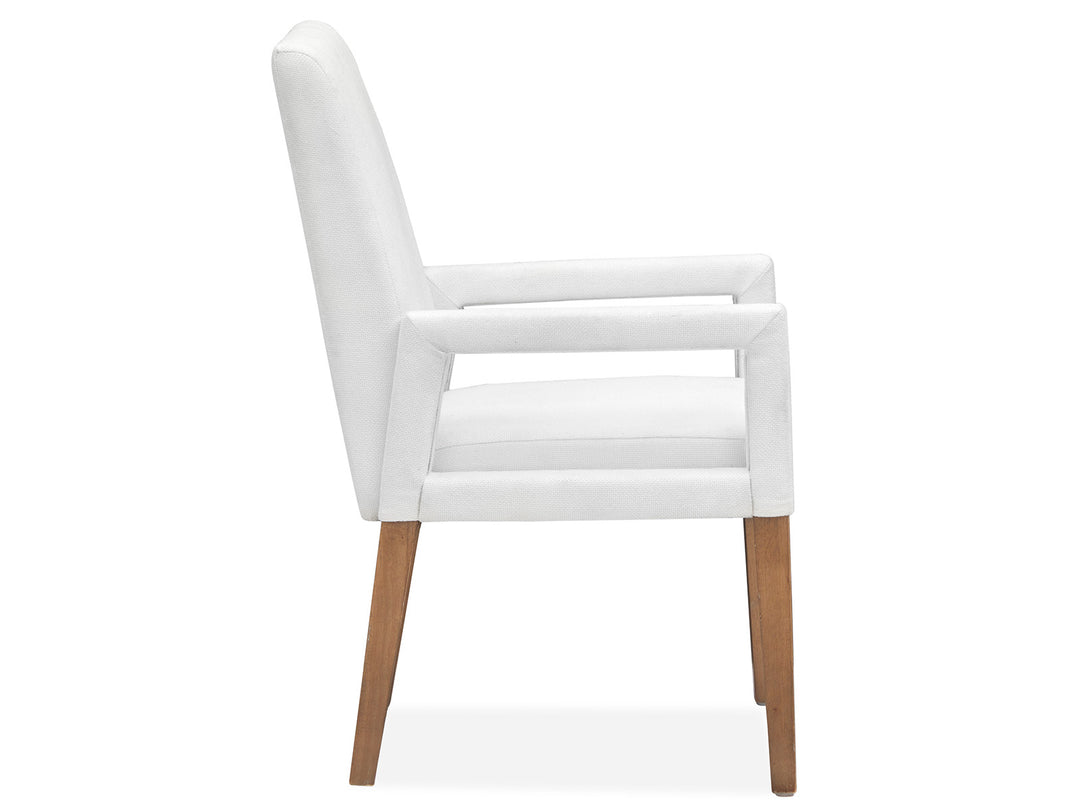 Lindon Belgian Wheat White Upholstered Arm Chair - Set of 2 - D5570-73W