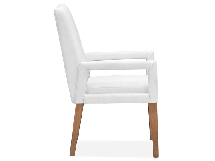 Lindon Belgian Wheat White Upholstered Arm Chair - Set of 2 - D5570-73W