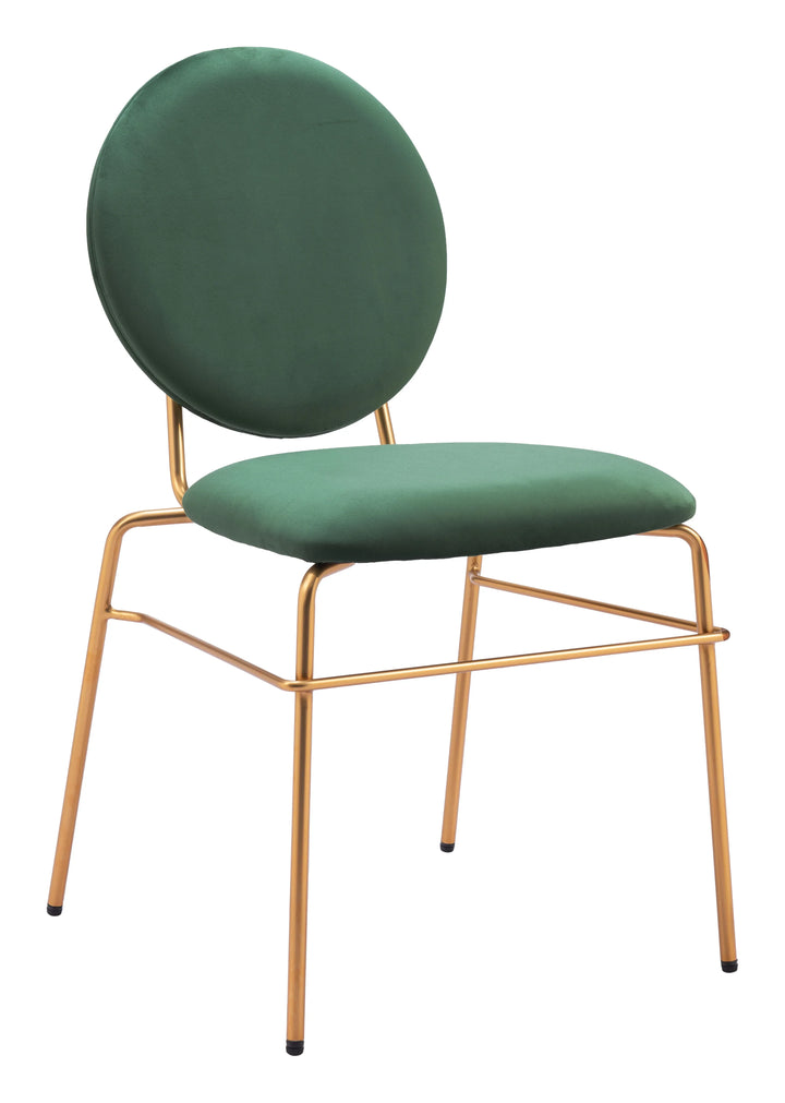 Odessa Dining Chair (Set of 2) Green & Gold - AmericanHomeFurniture