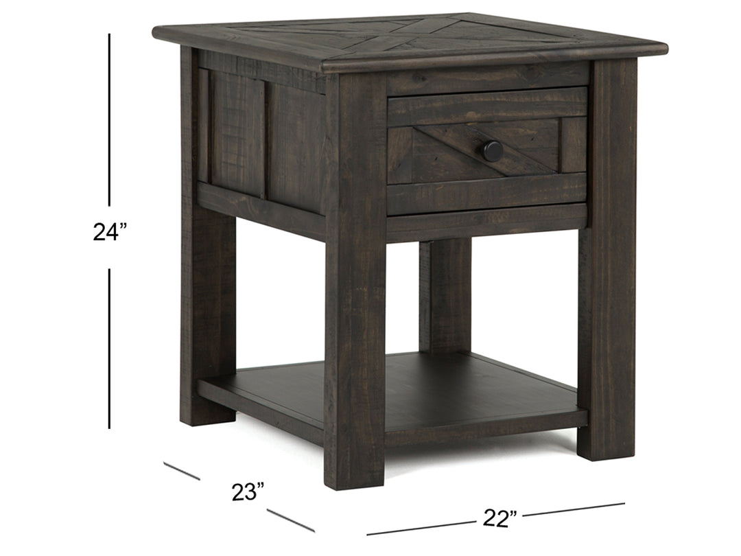 Garrett Weathered Charcoal Rectangular End Table - T3778-03