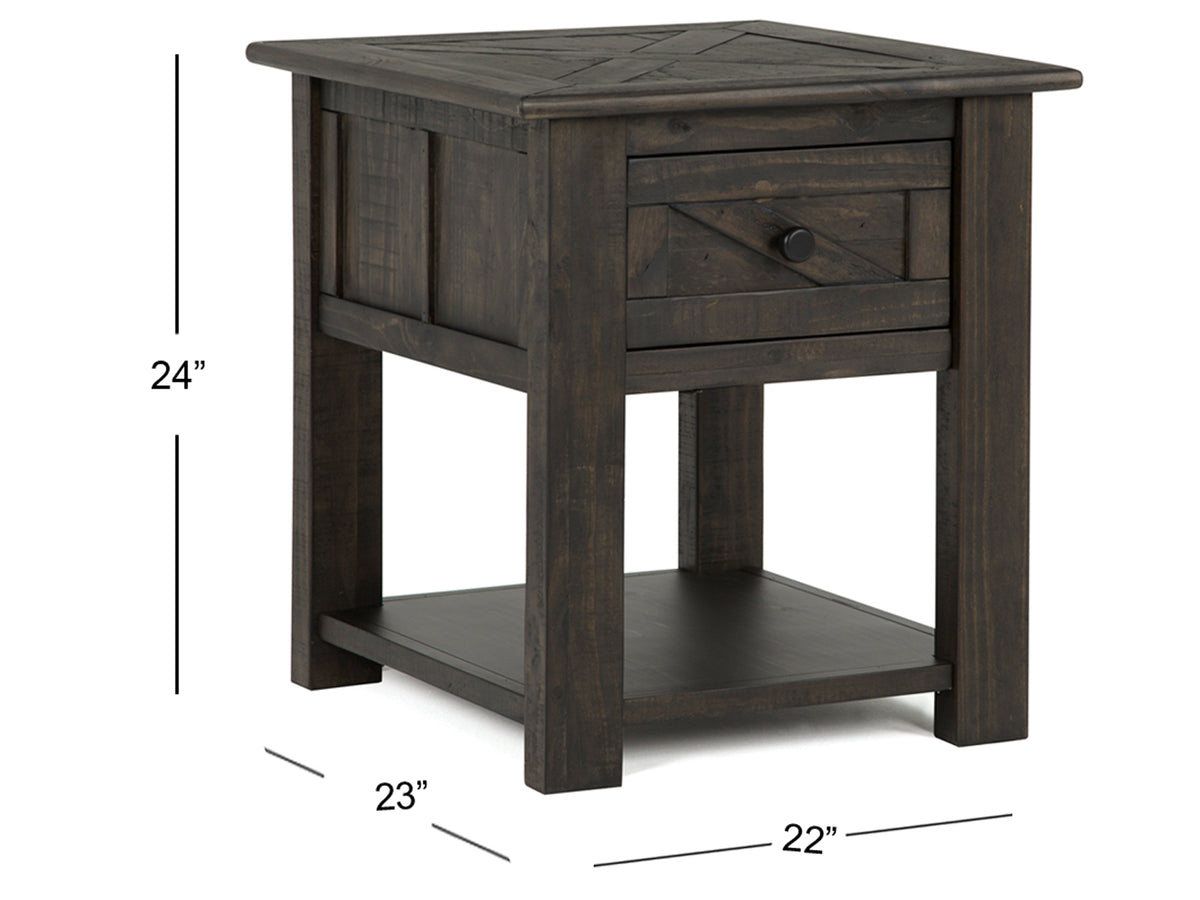 Garrett Weathered Charcoal Rectangular End Table - T3778-03
