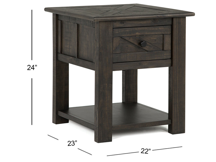Garrett Weathered Charcoal Rectangular End Table - T3778-03