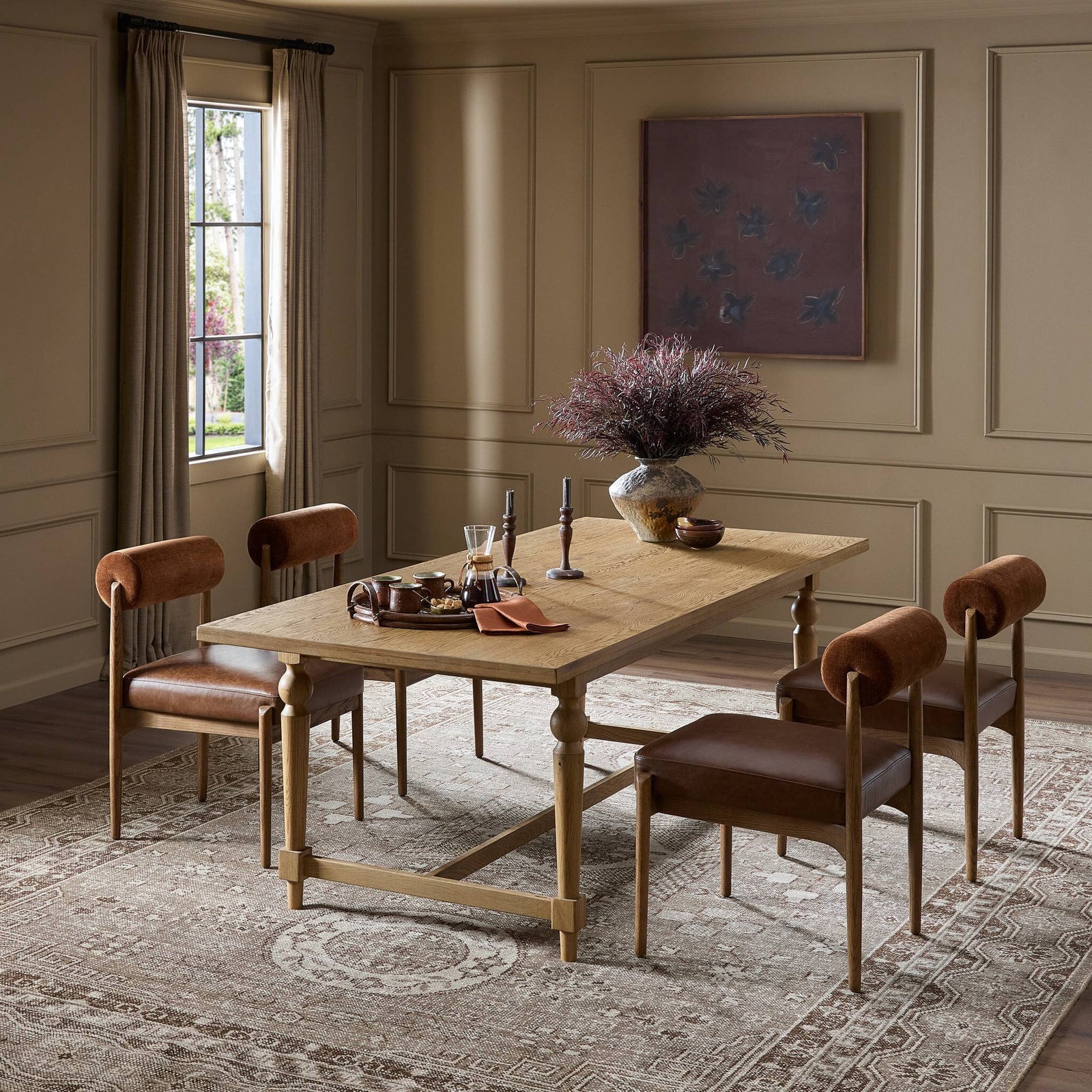 Four Hands - Blinn Oval Leaf Extension Dining Table - 250792-001 | American Home Furniture