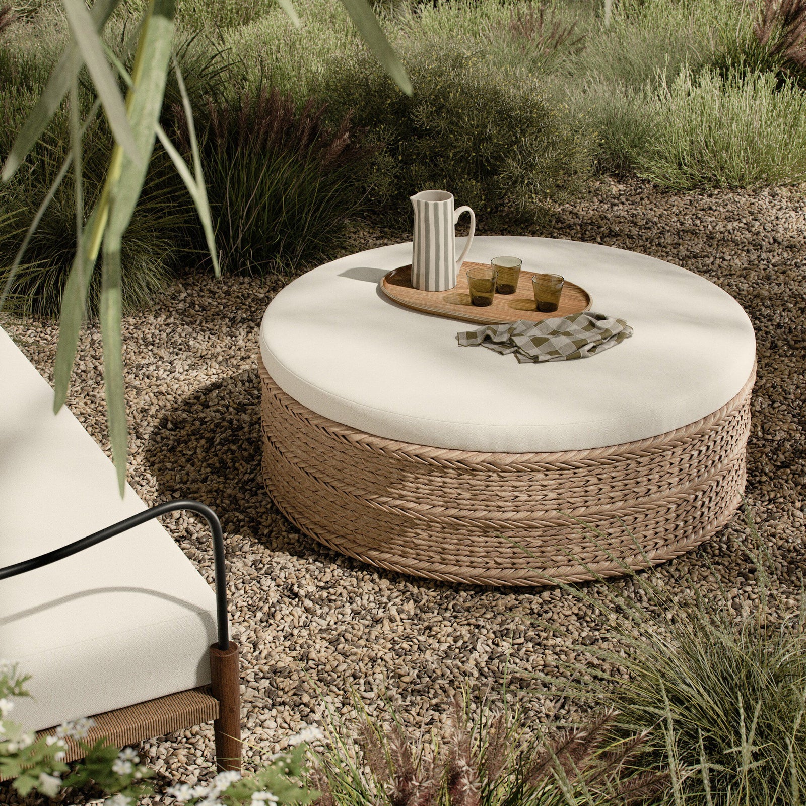 Four Hands - Rowan Outdoor Ottoman - 251182-001 | American Home Furniture