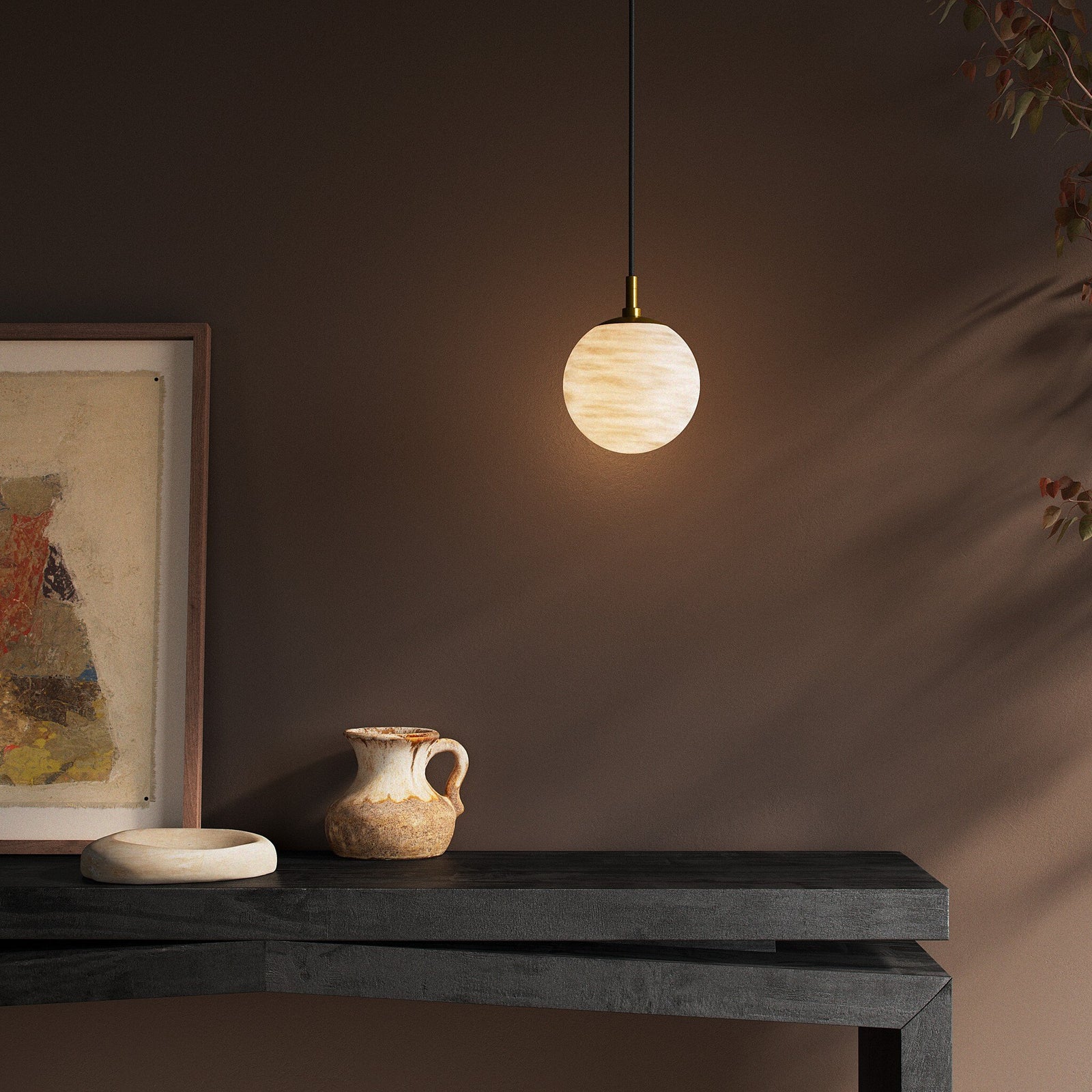 Four Hands - Marbled Globe 200 Pendant - 251726-001 | American Home Furniture