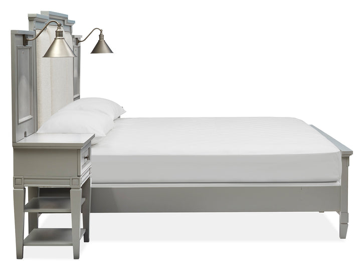 Glenbrook Pebble Queen Upholstered Wall Bed - B5668-55B