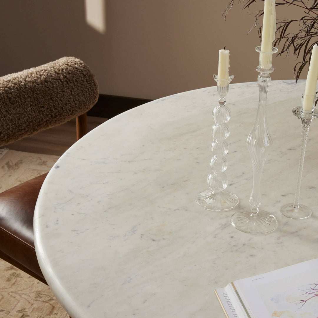 Polished White Marble w/ Sealant